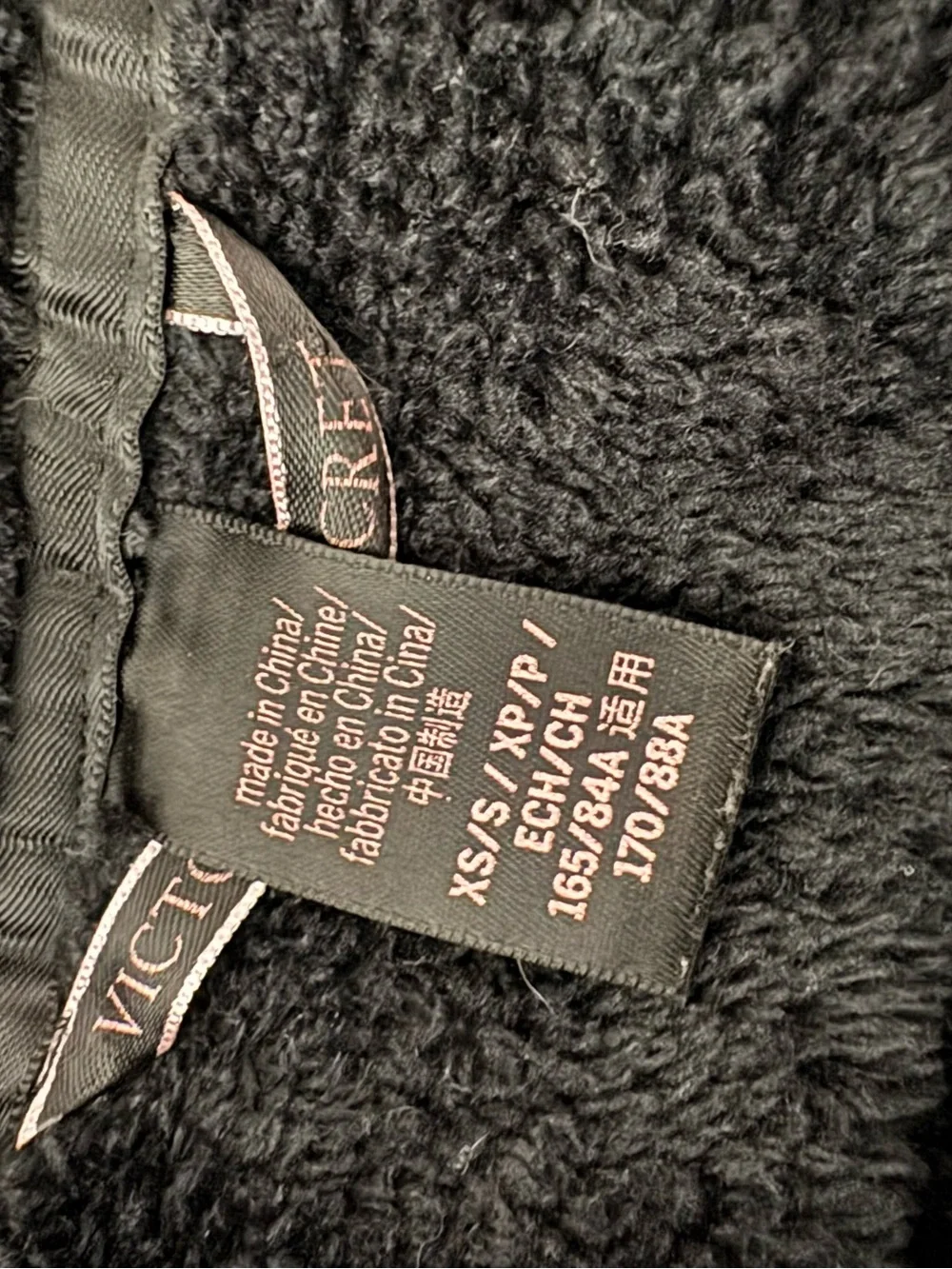 Victoria's Secret Black Plush Shawl-Collar Robe